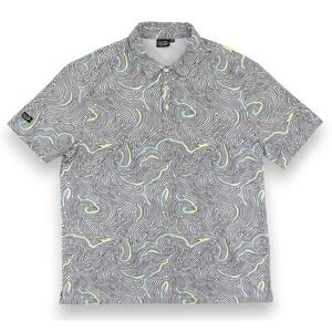 Sunday Swagger Polo Shirt Mens 2XL Abstract Swirl Print Golf Performance Stretch
